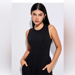 XL Black Sleeveless Jumpsuit by Cider